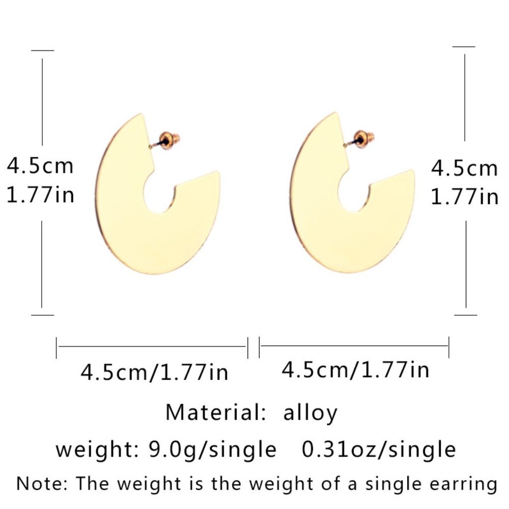 Minimalist Circle Geometric Hoop Earrings - Picture 4 of 5